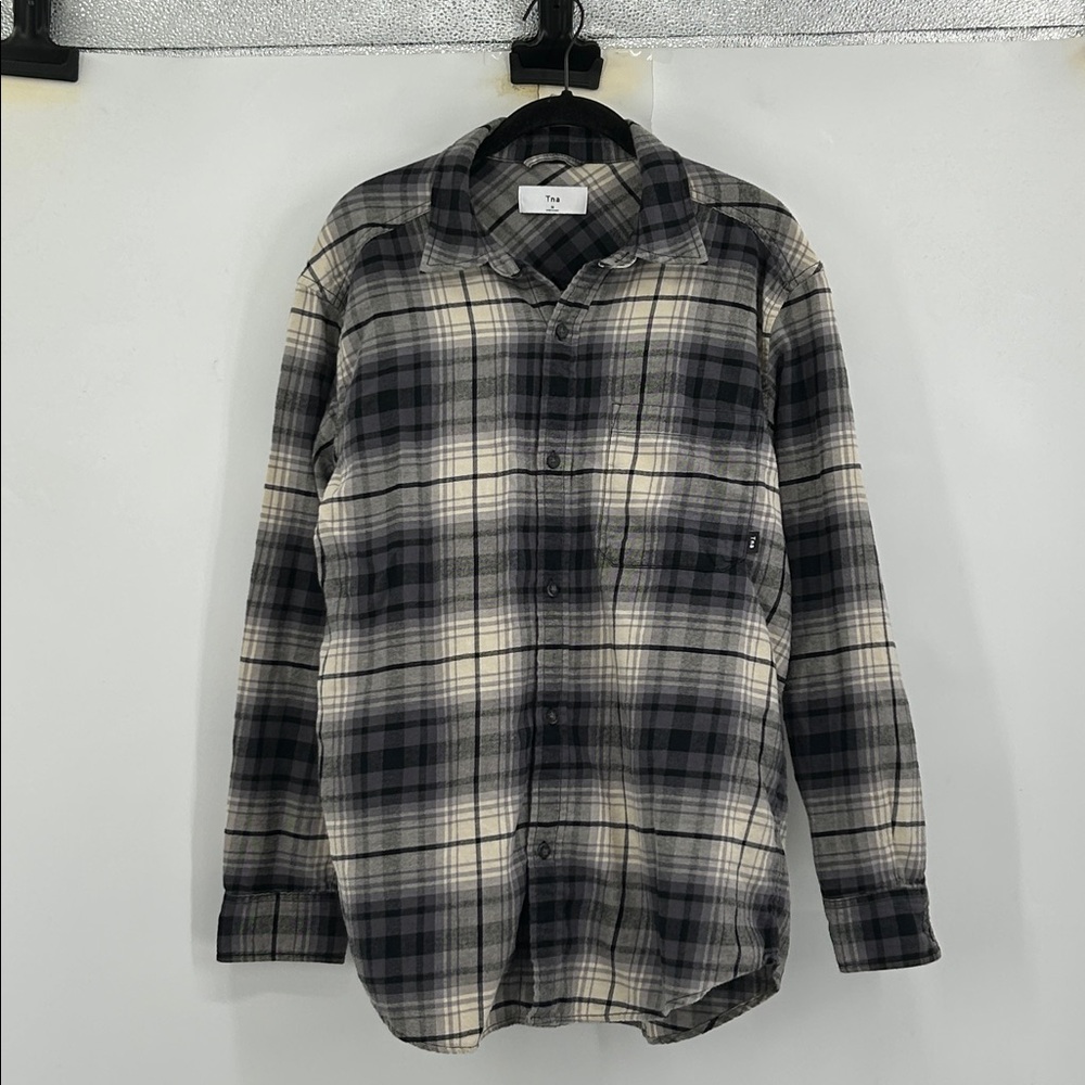 TNA Plaid Flannel Button-Up Shirt Size Medium